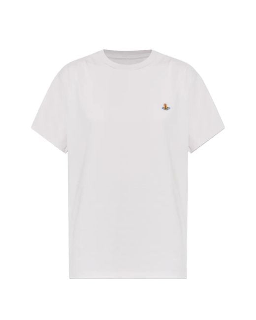 トップス Vivienne Westwood print t-shirt white Vivienne Westwood T-Shirt Brodé in White | Lyst