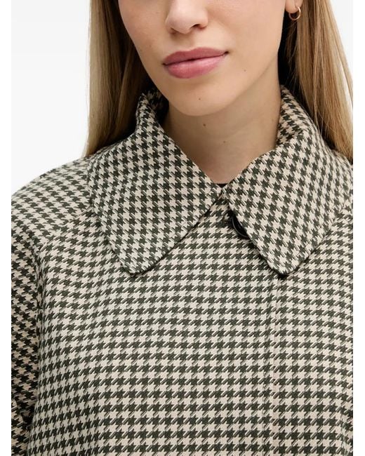 Barbour Gray Kennedy Houndstooth Zip-Up Coat