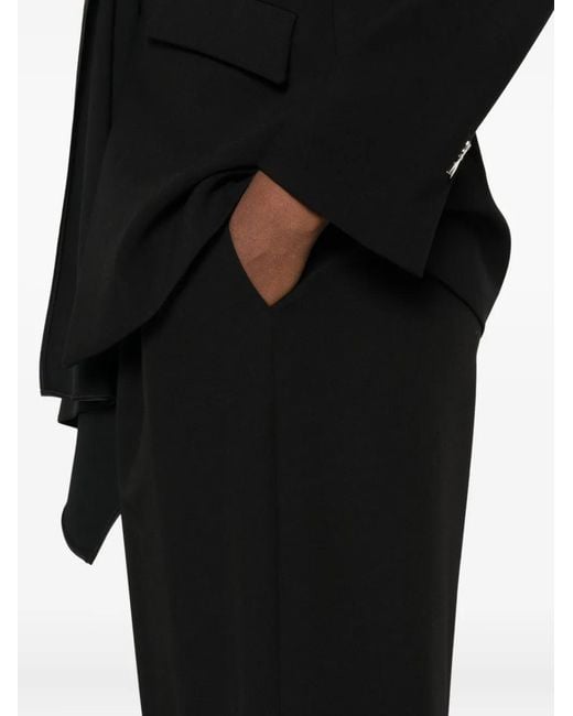 Patrizia Pepe Black High-Waisted Straight-Leg Trousers