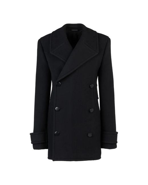 Tod's Black Double-Breasted Coat