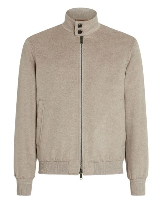 Zegna Natural Cashmere Zip-Fastening Bomber Jacket for men