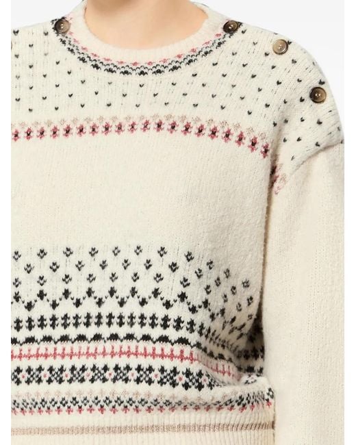 Isabel Marant White Buttoned-Shoulder Sweater