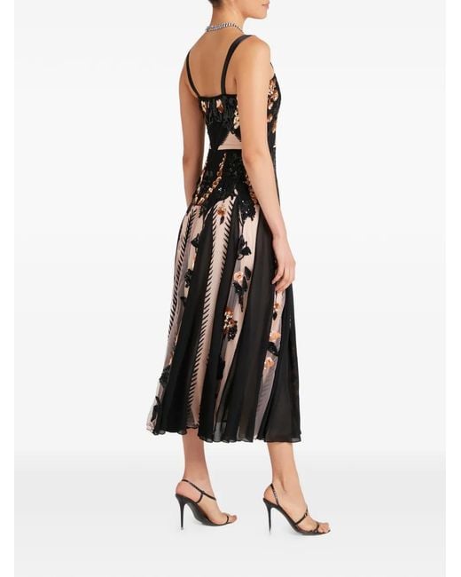 Temperley London White Gilded Sequin-Embellished Midi Dress