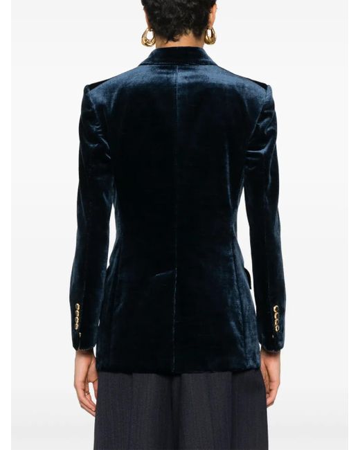 Wallis Chaqueta de doble pecho de terciopelo Tom Ford de color Blue