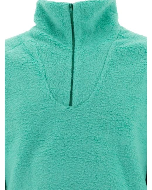 Beams Plus Green High-Neck Fleece Sweater for men