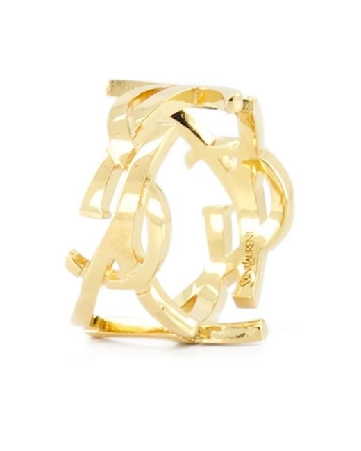 Saint Laurent Metallic Cassandre Scarf Ring