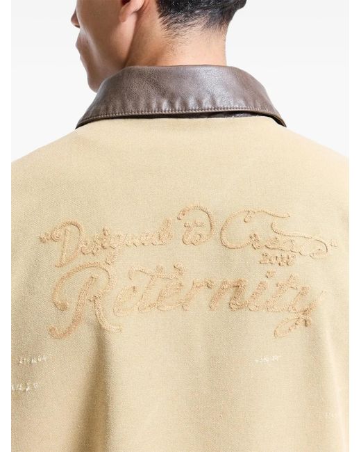 RETERNITY Natural Veste Brodée À Col En Cuir for men