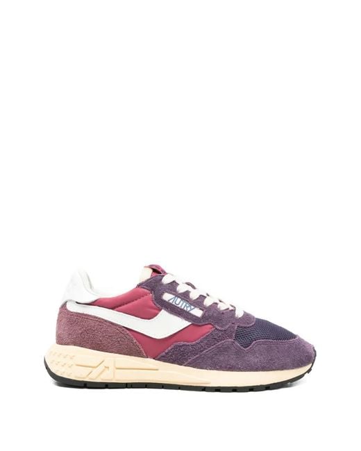 Autry Pink Suede Logo Sneakers