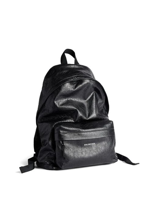 Balenciaga Black Explorer Leather Backpack for men