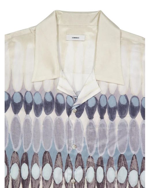 Commas White Pattern-Printed Shirt for men