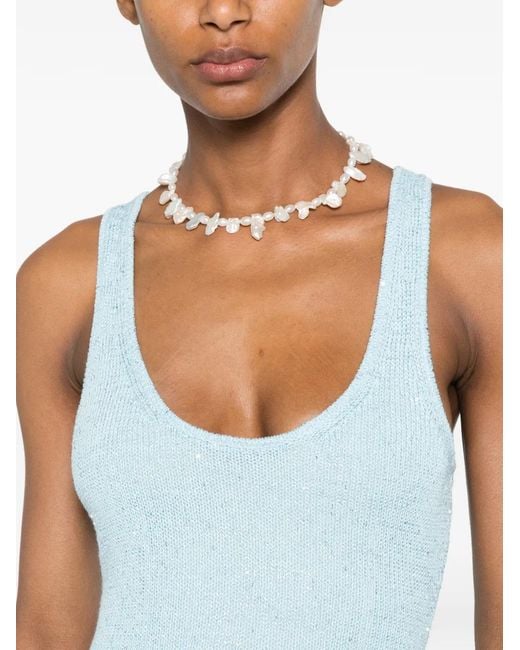 Asta Resort Blue Ana Sequin-Embellished Maxi Dress