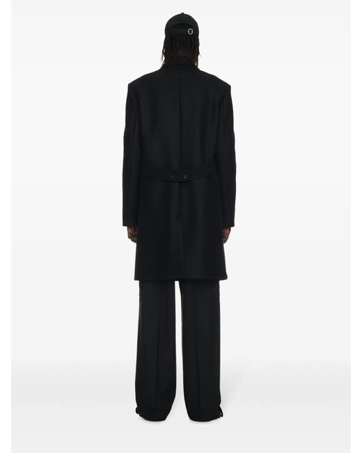 Off-White c/o Virgil Abloh Black Crossed Single-Breasted Coat for men
