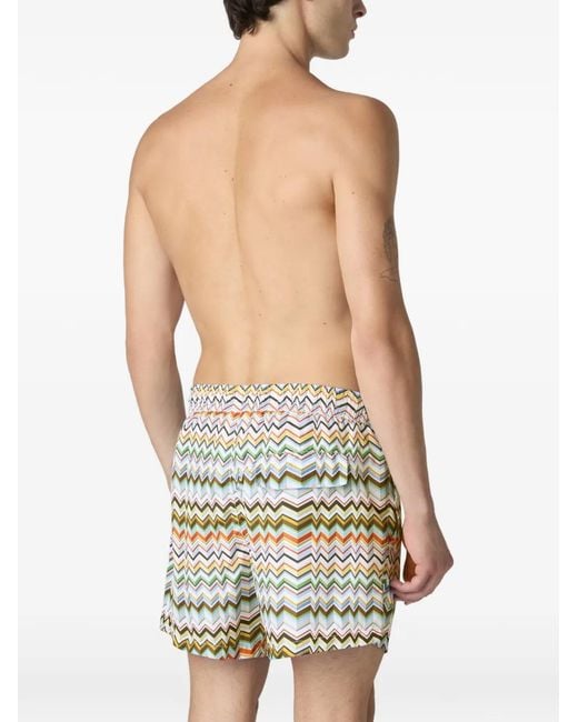 Missoni Green Swimsuit With Zigzag Pattern for men