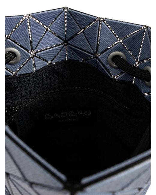 Issey Miyake Blue Geometric-Panel Drawstring Bucket Bag