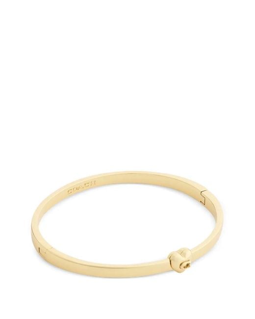 COACH Metallic Heart-Motif Logo Bangle