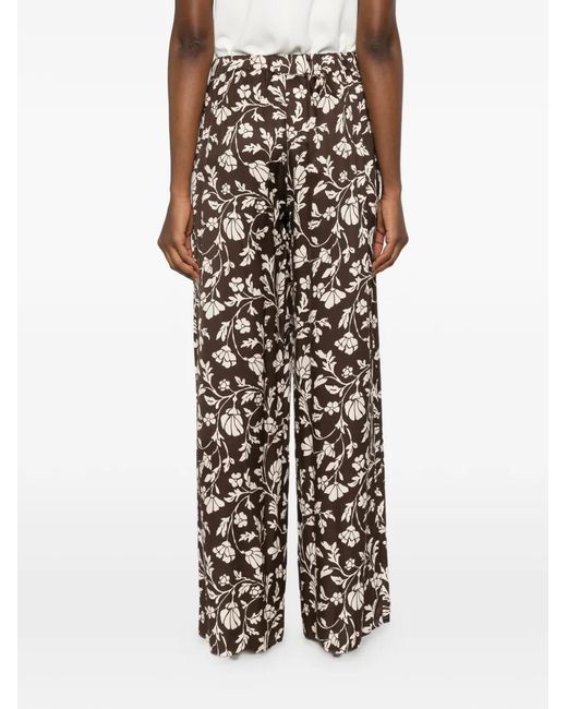 Pennyblack White Floral-Pattern Trousers