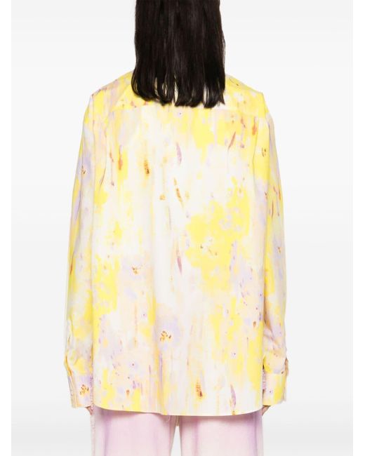 Chemise à fleurs MSGM en coloris Yellow