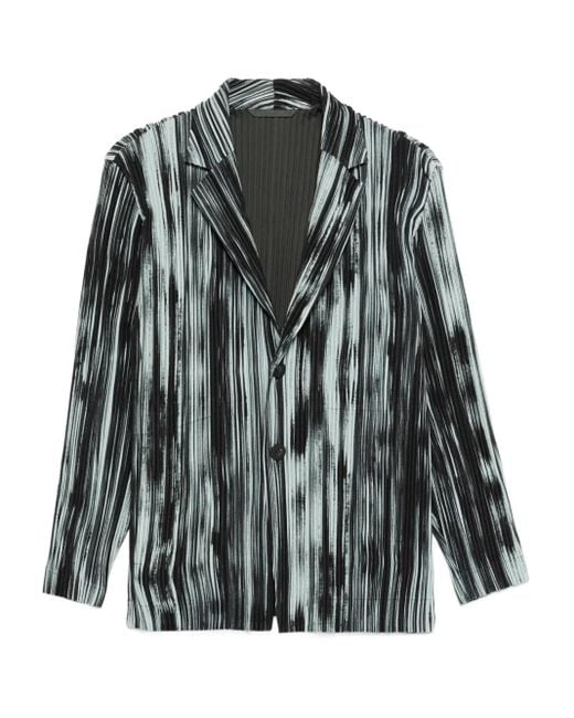 Homme Plissé Issey Miyake Black Striped Blazer for men