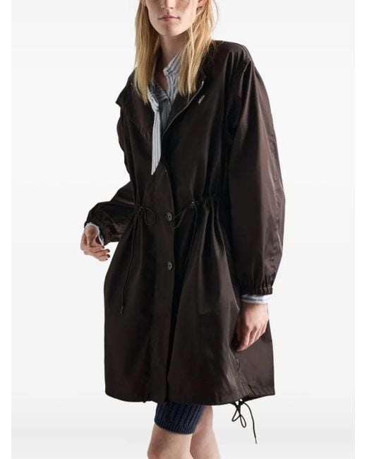 Imperméable À Taille À Lien De Resserrage Prada en coloris Black