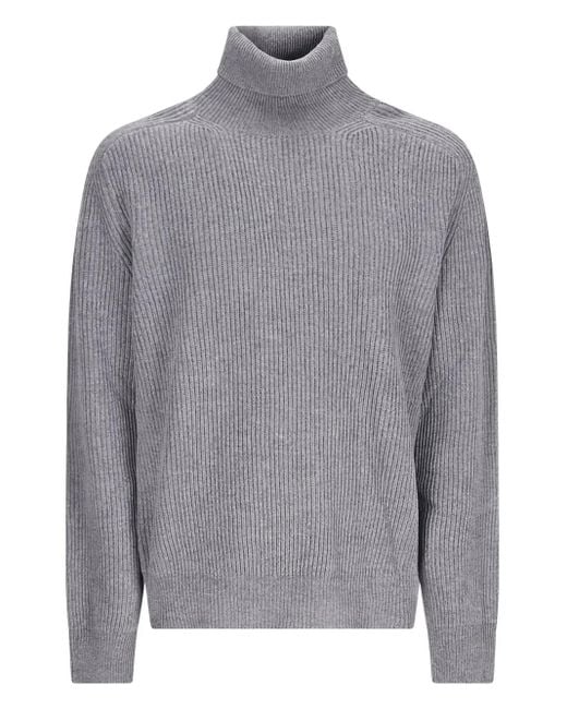 PT Torino Gerippter Rollkragenpullover in Gray für Herren