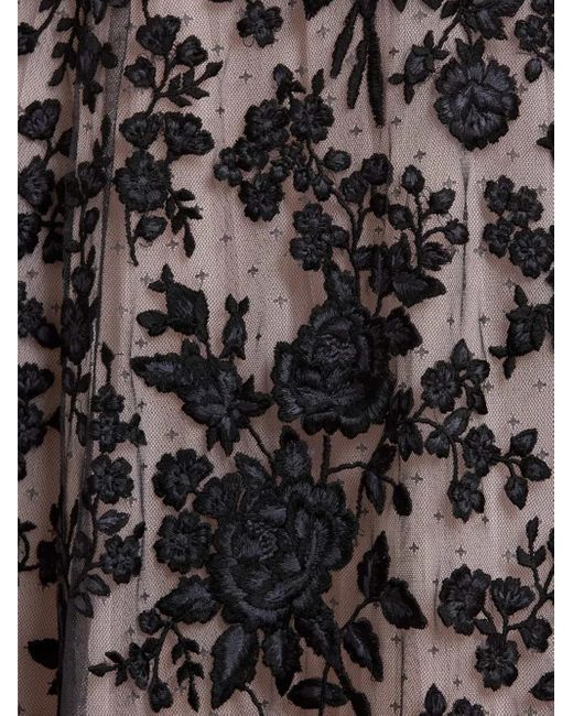 Needle & Thread Black Besticktes Maxikleid Mit U-Ausschnitt