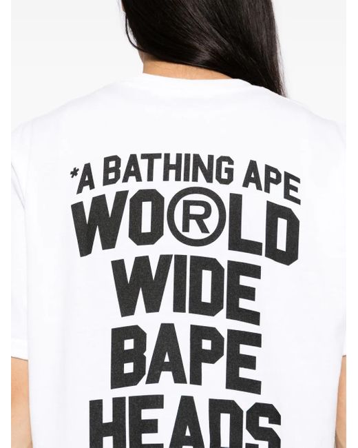 A Bathing Ape White Bape Flyer-Printed T-Shirt for men
