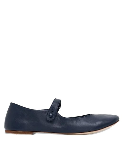 Daniela Gregis Blue Strap-Button Ballet Flats