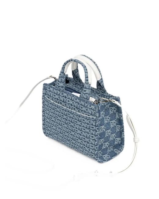 DKNY Blue Logo-Pattern Tote Bag