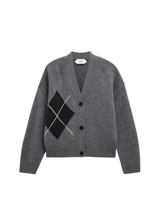 Pringle of Scotland Gray Argyle Cashmere Cardigan