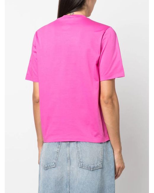 DSquared² Pink Icon-Print Cotton T-Shirt