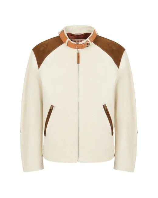 Marni Natural Veste Bomber À Épaules Contrastantes for men