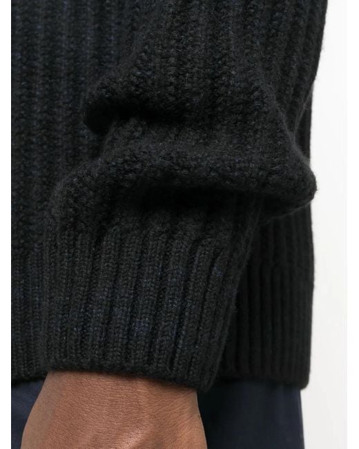 Brioni Blue Fisherman's-Knit Long-Sleeved Jumper for men