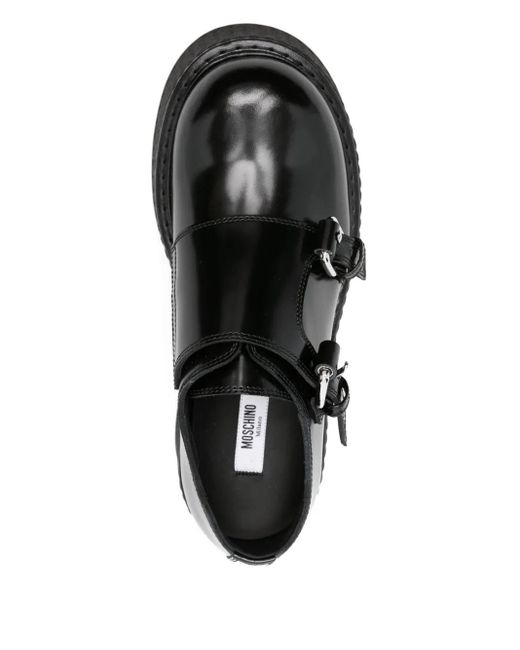 Moschino Black Double-Buckle Platform Shoes