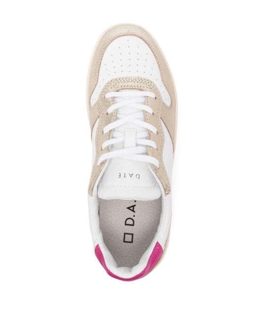 Date Court Leather Sneakers in het White
