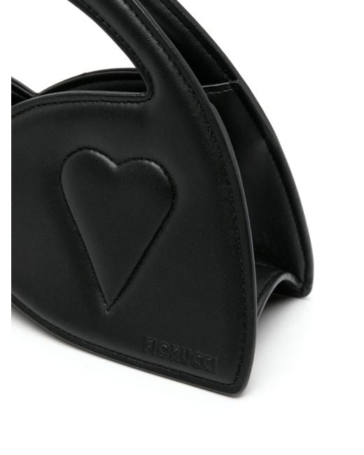Lina heart-embossed tote bag Fiorucci de color Black