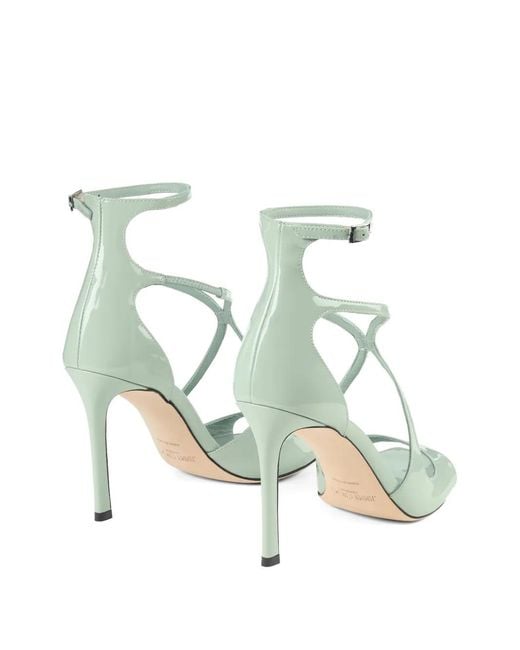 Jimmy Choo Metallic Azia Ankle-Strap Crossover Sandals