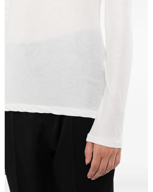Yohji Yamamoto White High-Gauge Long-Sleeve T-Shirt