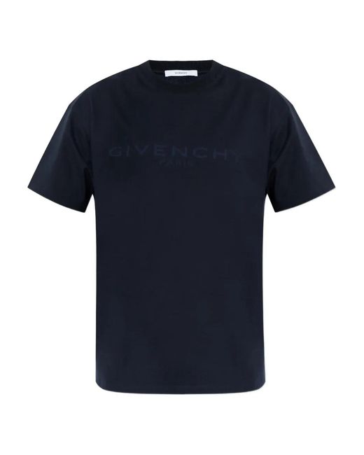 Givenchy Blue Paris Jacquard T-Shirt for men
