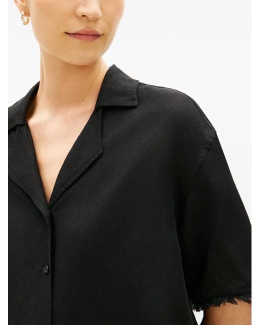 Tommy Hilfiger Black Chemise Ample Effilée À Manches Courtes