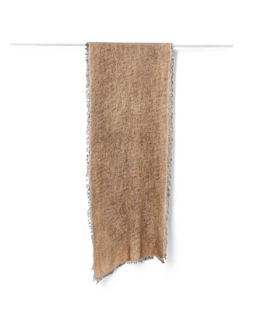 Avant Toi Natural Frayed Cashmere Scarf