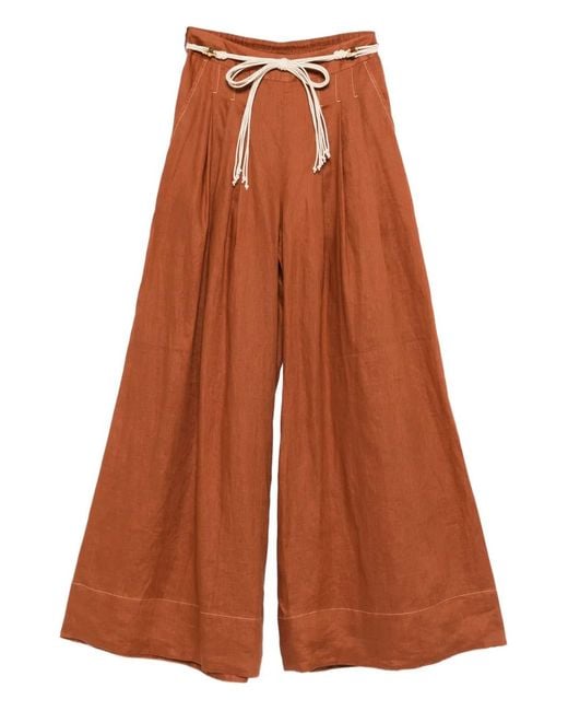 Zimmermann Brown Linen Pants