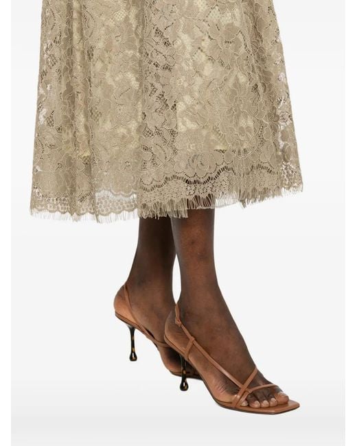 Clips Natural Flower-Lace Midi Dress