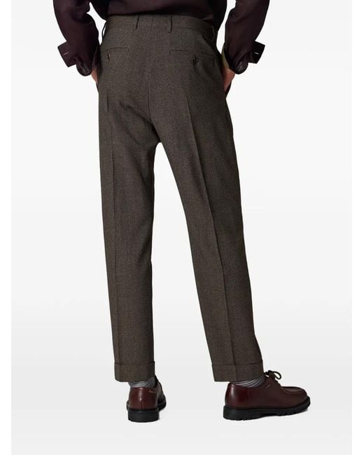 Paul Smith Black Pleated Cuffed Trousers for men