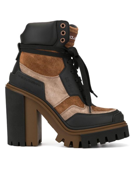 Stivali TrekkingDolce \u0026 Gabbana in Gomma di colore Marrone | Lyst