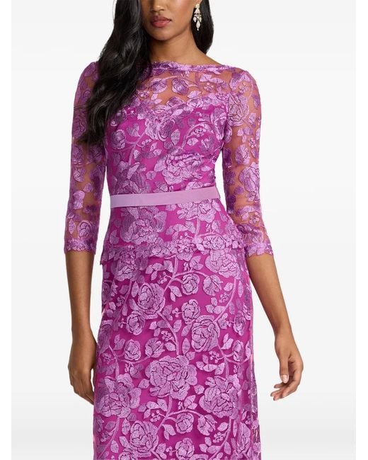 Tadashi Shoji Pink Floral Lace Dress
