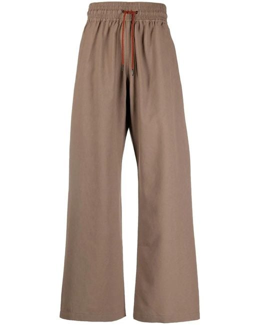 Viktor & Rolf Brown Wide-Leg Drawstring-Waist Trousers for men