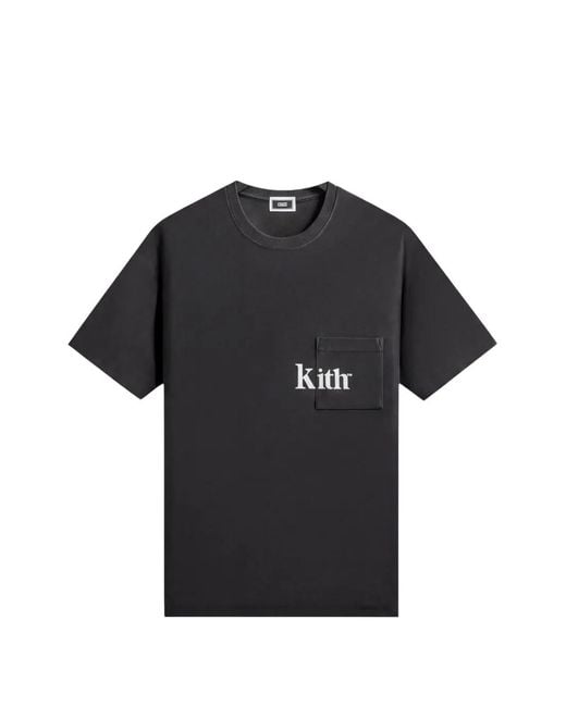 Kith Black Quinn Logo-Print T-Shirt for men