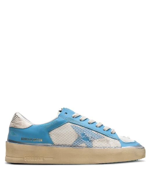Golden Goose Deluxe Brand Blue Stardan Mesh-Trim Sneakers for men