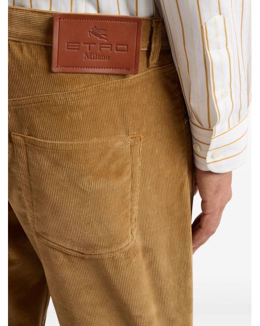 Etro Natural Straight-Leg Corduroy Trousers for men