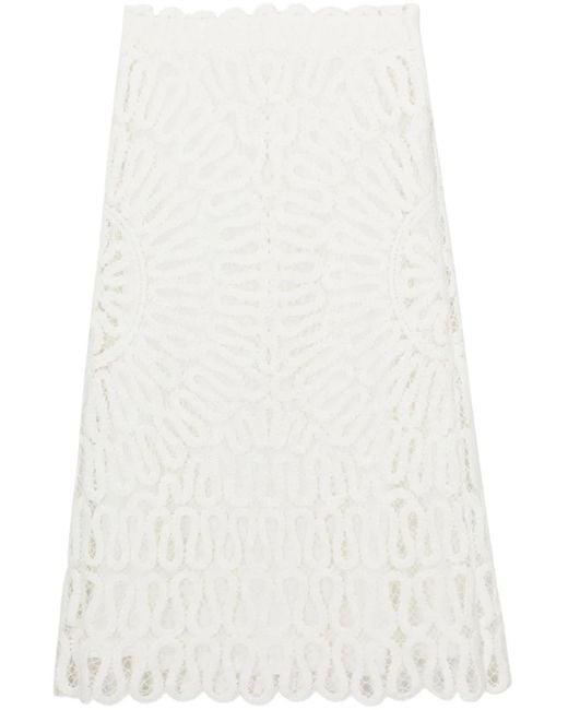 Jonathan Simkhai White High-Waist A-Line Skirt